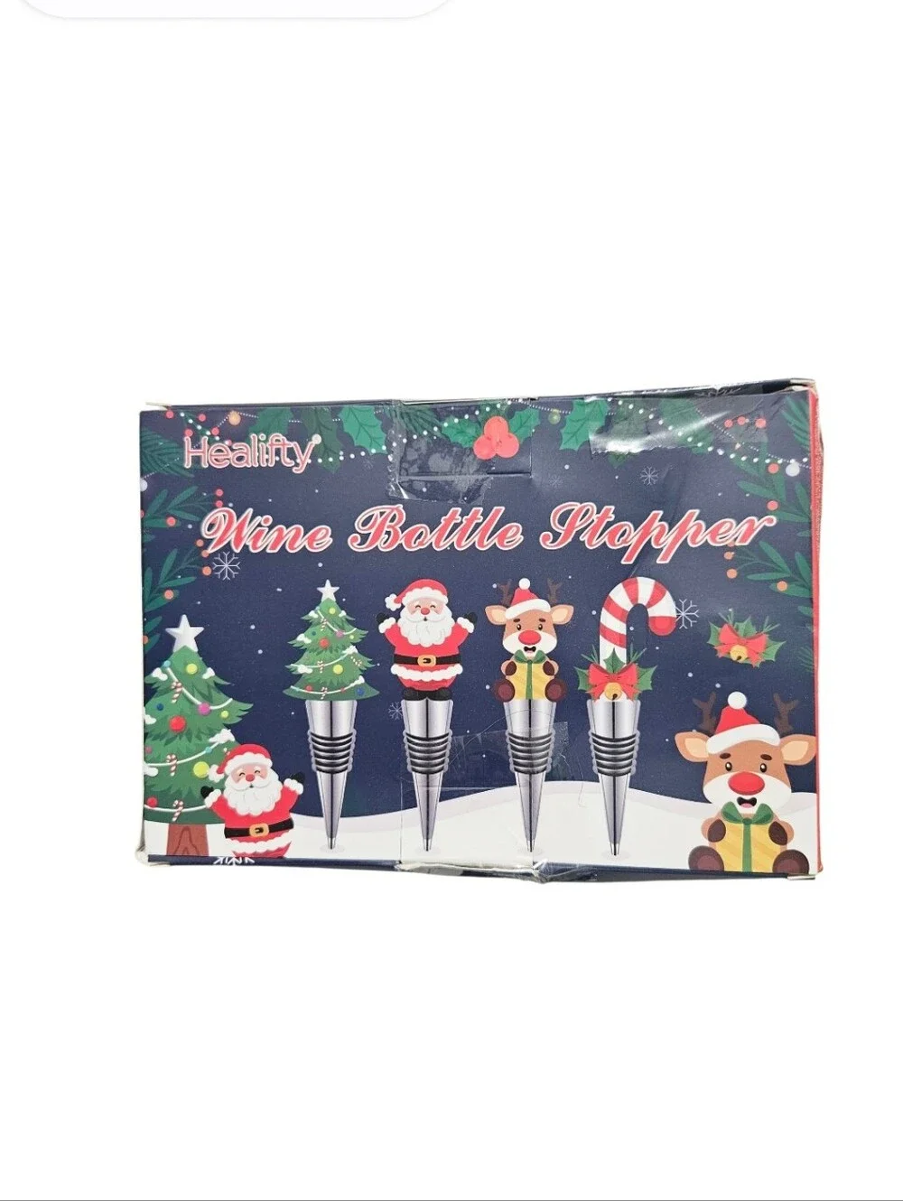 NIB Healify Christmas Wine Stopper Set, Reusable Sew & Mew Consulting Germany